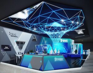 Équipe technique de Wonder Agency installant du matériel audiovisuel pour une agence de communication lors d’un événement à Casablanca