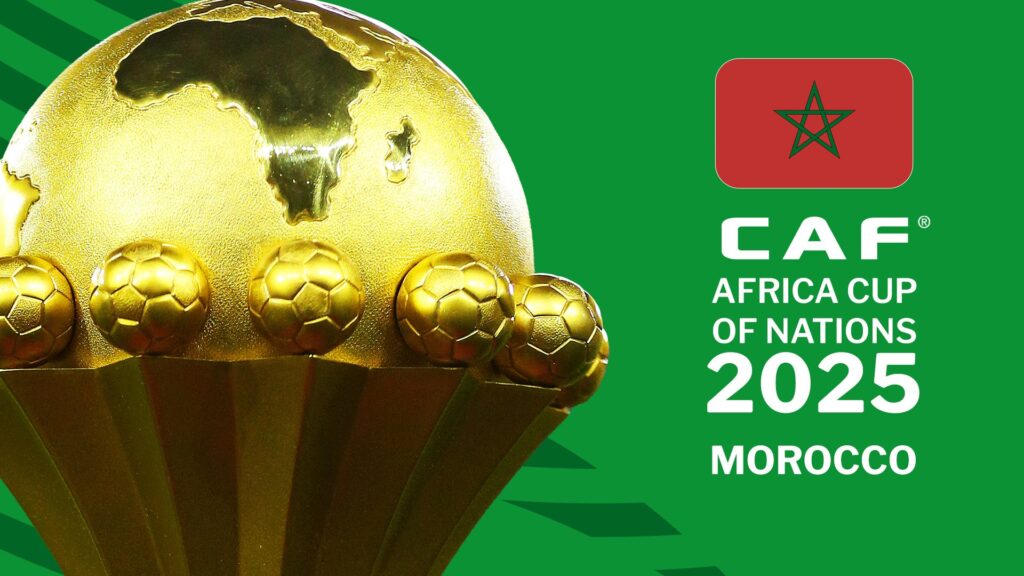 Fan Zone au Maroc pour la Coupe d’Afrique avec écran géant, supporters et ambiance festive à Casablanca.