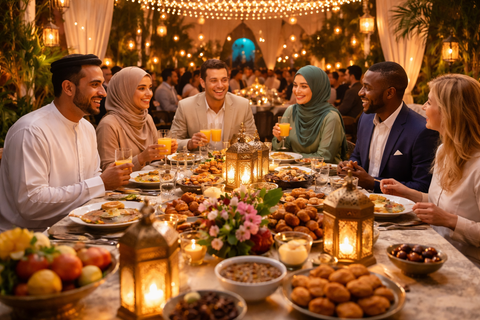 Ftour de groupe pendant le Ramadan organisé par Wonder Agency au Maroc