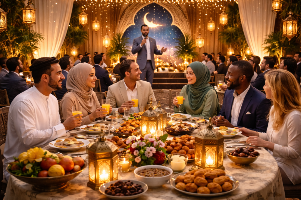 Soirée d’entreprise ramadanesque avec ftour et cérémonie au Maroc