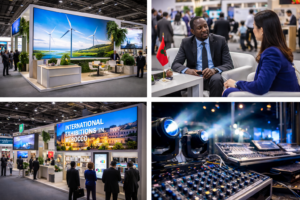 exhibition stand Morocco LED screen rental and event production Wonder Agency