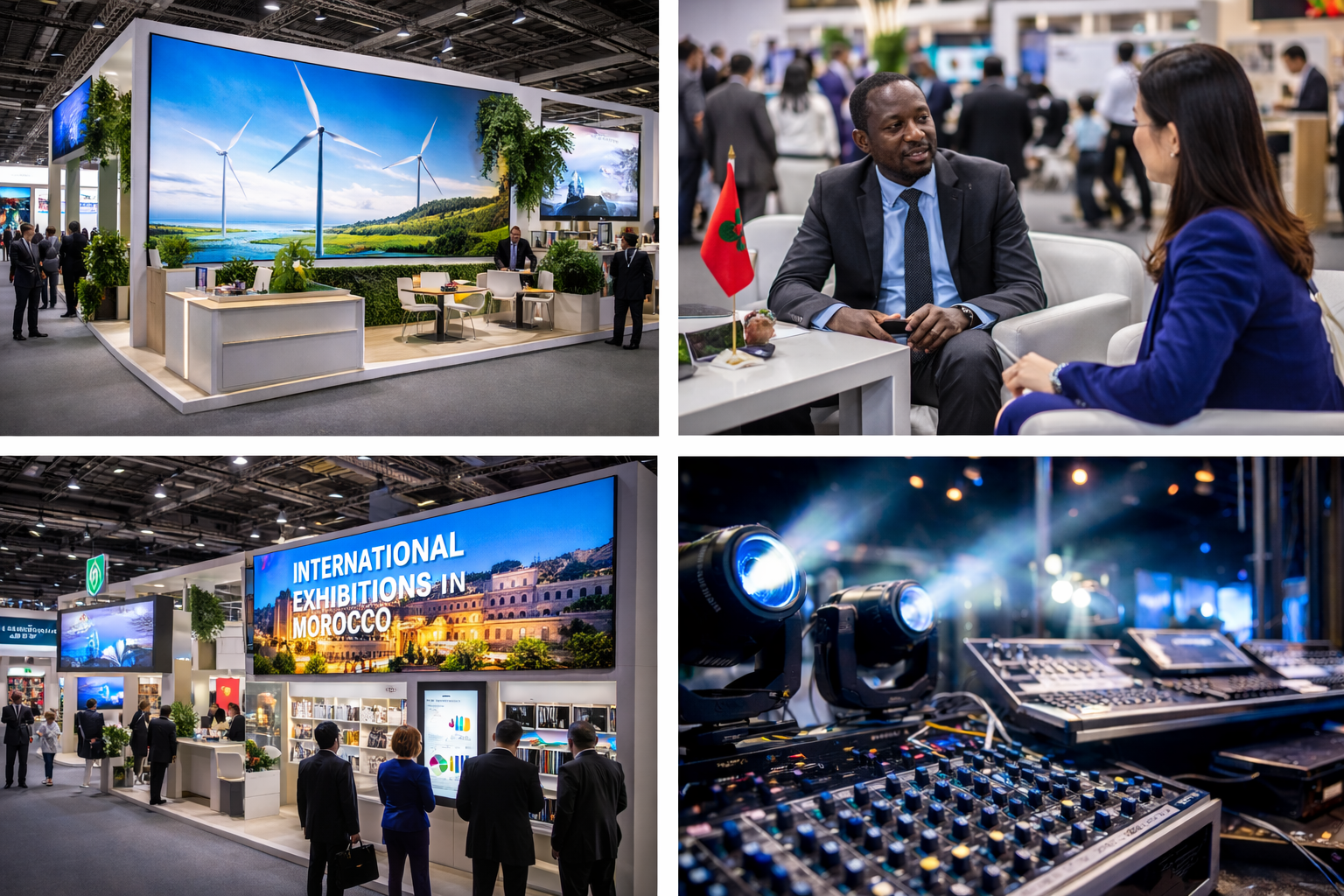 exhibition stand Morocco LED screen rental and event production Wonder Agency