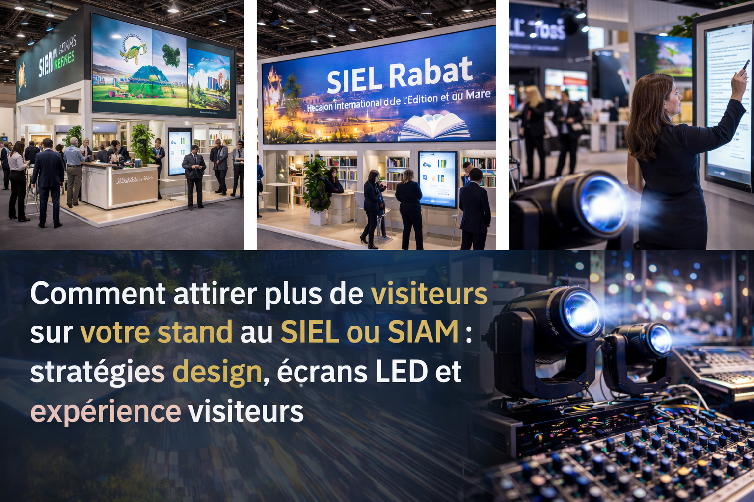 stand exposition SIEL SIAM avec écran LED et éclairage professionnel Wonder Agency Maroc
