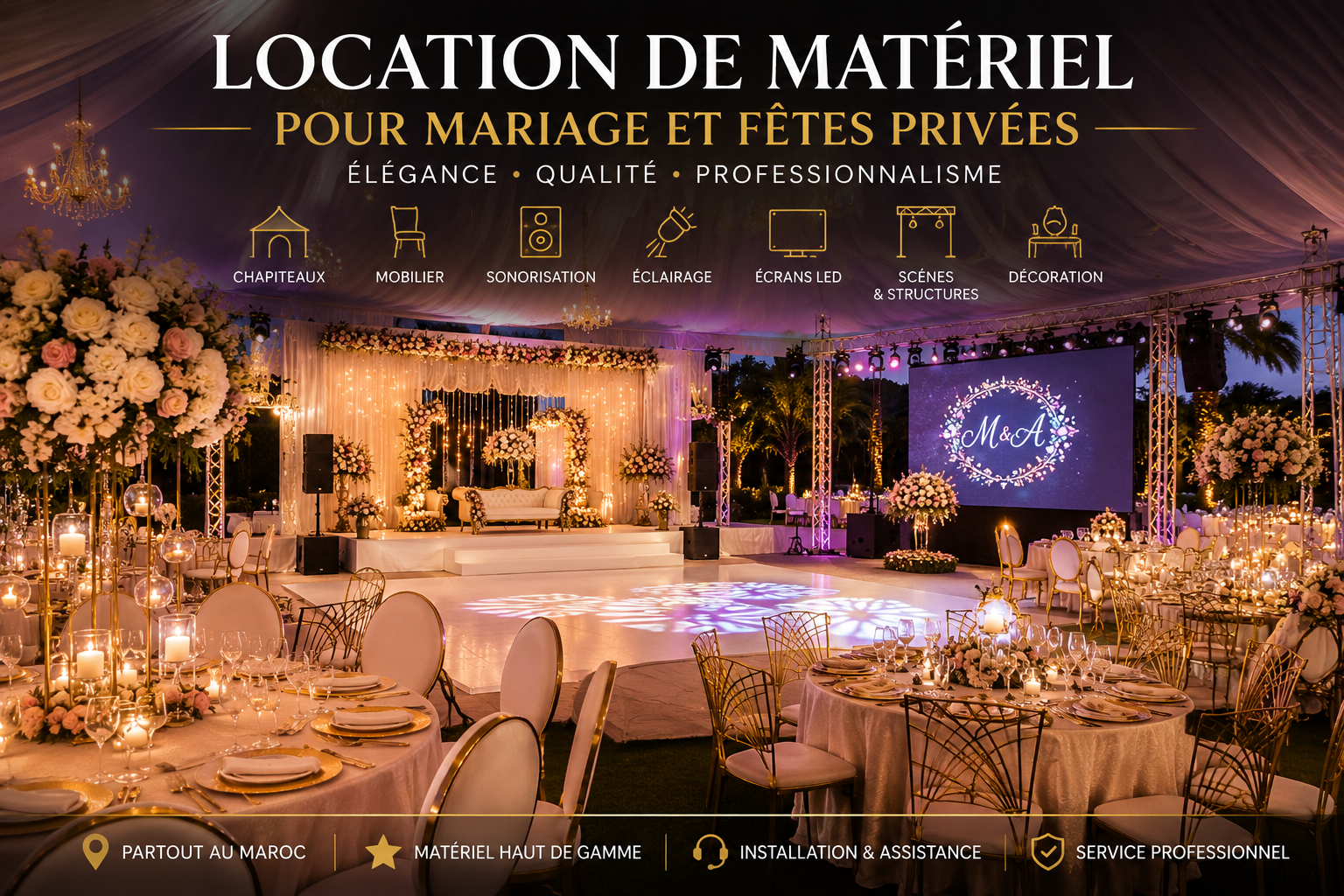 Location matériel mariage Maroc